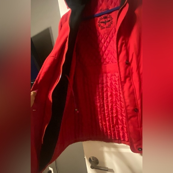 ENSIGN LONDON 3/4 Red & Black Drawstring Coat, GUC - Picture 8 of 14